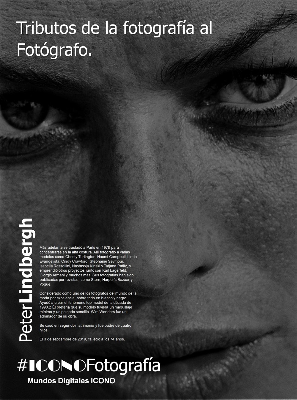 ICONOFotografia, Peter Lindbergh, Mundos Digitales ICONO,  Tributos Digitales